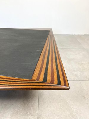 Slate & Wood Low Coffee Table, Italy, 1980s-LYQ-1171541