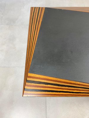 Slate & Wood Low Coffee Table, Italy, 1980s-LYQ-1171541