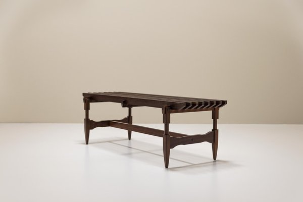 Slatted Bench in Meranti Wood, Italy, 1950s-UQV-1795571