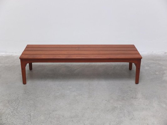 Slatted Bench or Coffee Table in Teak by Yngvar Sandström for Sëffle, 1960s-MHV-1745001