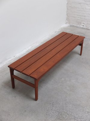 Slatted Bench or Coffee Table in Teak by Yngvar Sandström for Sëffle, 1960s-MHV-1745001