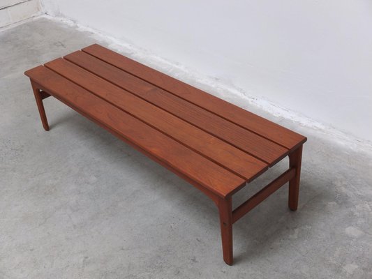 Slatted Bench or Coffee Table in Teak by Yngvar Sandström for Sëffle, 1960s-MHV-1745001