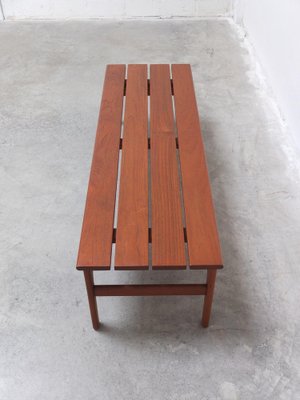 Slatted Bench or Coffee Table in Teak by Yngvar Sandström for Sëffle, 1960s-MHV-1745001