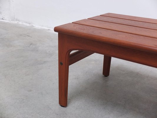 Slatted Bench or Coffee Table in Teak by Yngvar Sandström for Sëffle, 1960s-MHV-1745001