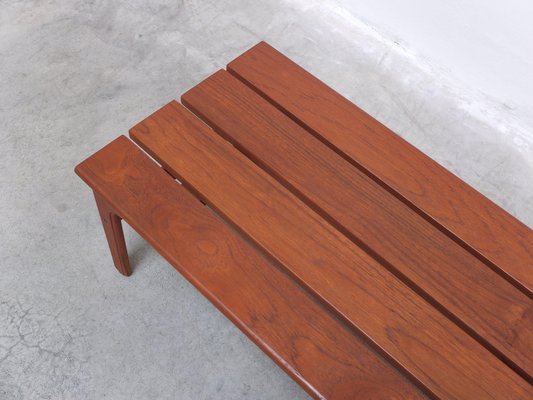 Slatted Bench or Coffee Table in Teak by Yngvar Sandström for Sëffle, 1960s-MHV-1745001