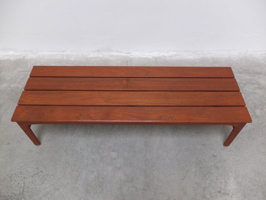 Slatted Bench or Coffee Table in Teak by Yngvar Sandström for Sëffle, 1960s-MHV-1745001