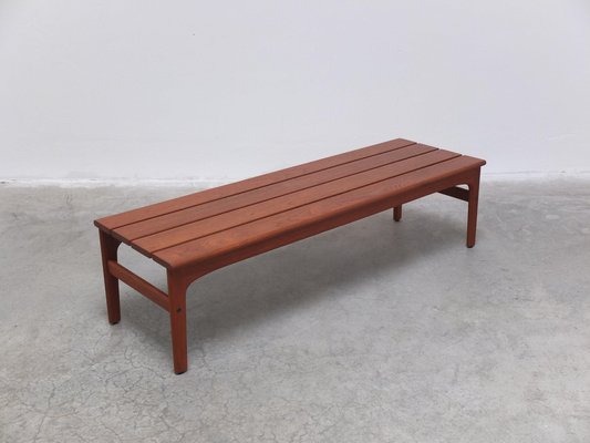 Slatted Bench or Coffee Table in Teak by Yngvar Sandström for Sëffle, 1960s-MHV-1745001