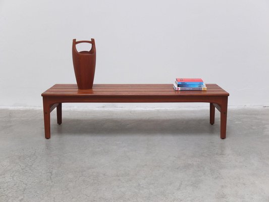 Slatted Bench or Coffee Table in Teak by Yngvar Sandström for Sëffle, 1960s-MHV-1745001