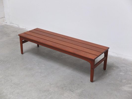 Slatted Bench or Coffee Table in Teak by Yngvar Sandström for Sëffle, 1960s-MHV-1745001