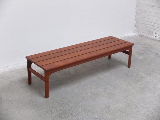 Slatted Bench or Coffee Table in Teak by Yngvar Sandström for Sëffle, 1960s-MHV-1745001