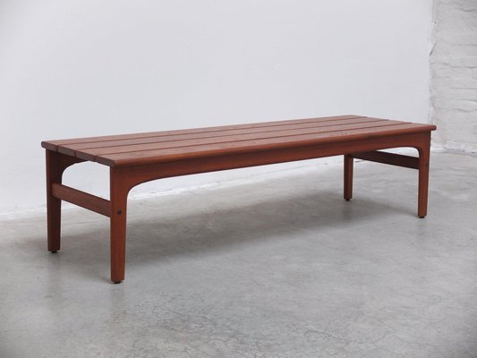 Slatted Bench or Coffee Table in Teak by Yngvar Sandström for Sëffle, 1960s-MHV-1745001