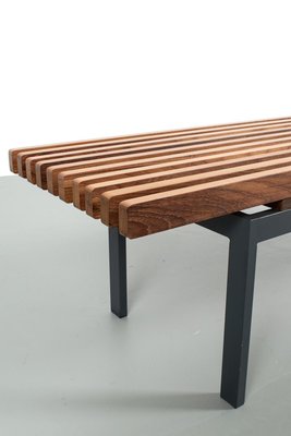 Slatted Bench with Metal Frame-OKG-2020982