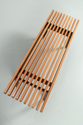 Slatted Bench with Metal Frame-OKG-2020982