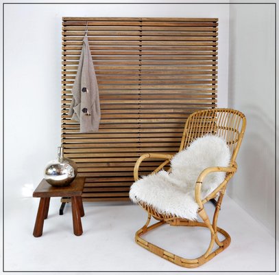 Slatted Wood Panel Room Divider or Slatted Coat Rack-NYF-2018933