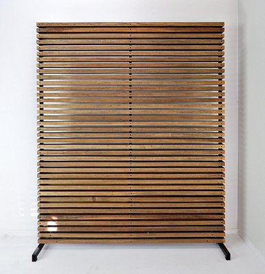 Slatted Wood Panel Room Divider or Slatted Coat Rack-NYF-2018933