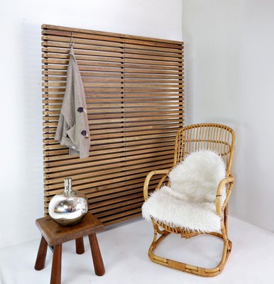 Slatted Wood Panel Room Divider or Slatted Coat Rack-NYF-2018933