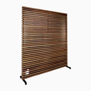 Slatted Wood Panel Room Divider or Slatted Coat Rack-NYF-2018933