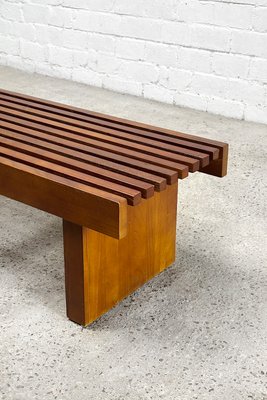 Slatted Wooden Bench or Coffee Table in the style of Charlotte Perriand-WUY-2034733