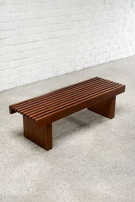 Slatted Wooden Bench or Coffee Table in the style of Charlotte Perriand-WUY-2034733