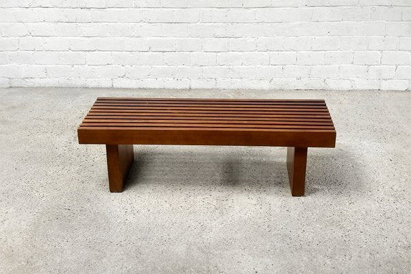 Slatted Wooden Bench or Coffee Table in the style of Charlotte Perriand-WUY-2034733