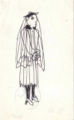 Slavko Kopac, Woman with Veil, Ballpoint Pen Drawing-KHH-2044056