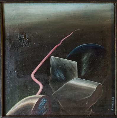 Sławomir Lewczuk, Surrealist Painting, 1985, Oil on Canvas-FSD-1259264