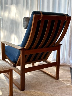 Sled Chair Bm2254 & Footstool Bm2248 by Børge Mogensen for Fredericia Stolfabrik, Denmark, 1960s, Set of 2-GQD-2025955