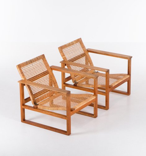 Sled Easy Chairs Model 2256 attributed to Børge Mogensen, 1960s, Set of 2