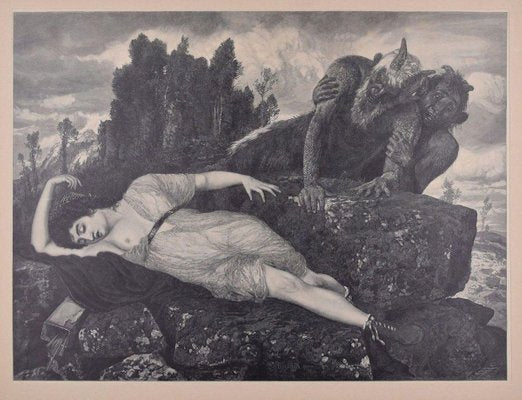 Sleeping Diana - Original Woodcut by J.J. Weber - 1898 1898-ZCI-758668