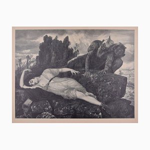 Sleeping Diana - Original Woodcut by J.J. Weber - 1898 1898-ZCI-758668