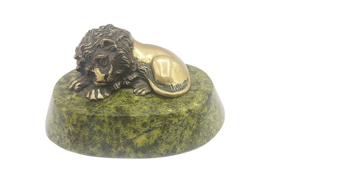 Sleepy Lion Sculpture in Bronze, France-TCS-1180854