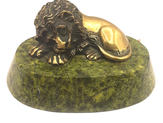 Sleepy Lion Sculpture in Bronze, France-TCS-1180854