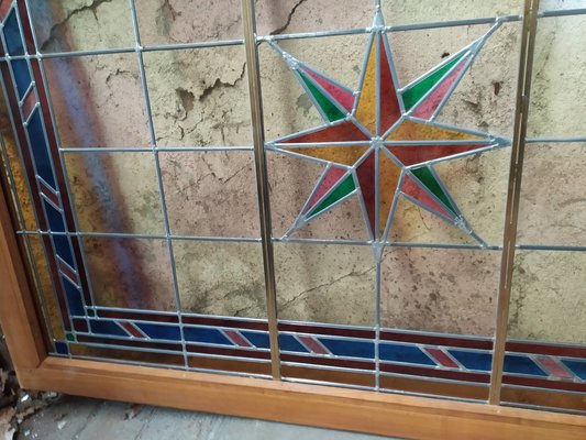 Sliding Door in Stained Glass, 1960s-EAD-1768657