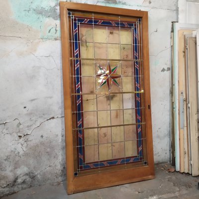 Sliding Door in Stained Glass, 1960s-EAD-1768657