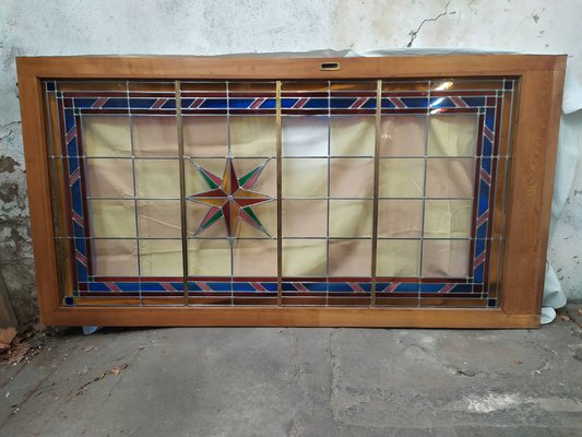 Sliding Door in Stained Glass, 1960s-EAD-1768657