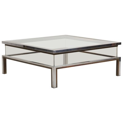 Sliding Top Coffee Table in Brass and Chrome by Maison Jansen, 1970s-VLZ-631941