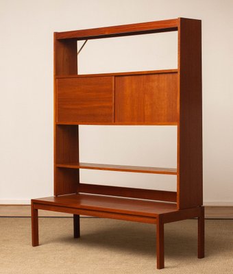 Slim Swedish Bookcase Cabinet in Teak by Svante Skogh for Seffle, 1960s-JE-1260833