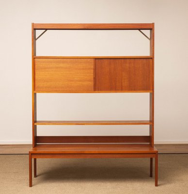 Slim Swedish Bookcase Cabinet in Teak by Svante Skogh for Seffle, 1960s-JE-1260833