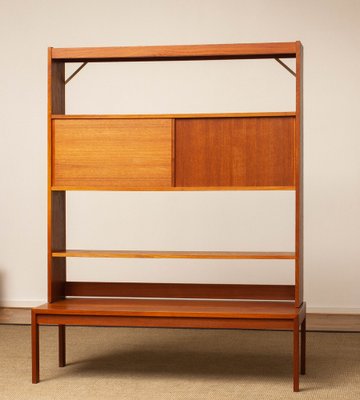 Slim Swedish Bookcase Cabinet in Teak by Svante Skogh for Seffle, 1960s-JE-1260833