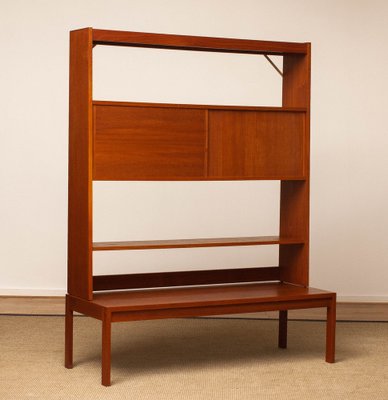 Slim Swedish Bookcase Cabinet in Teak by Svante Skogh for Seffle, 1960s-JE-1260833