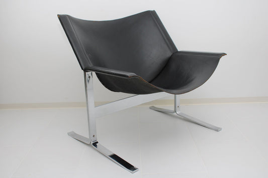 Sling Leather Armchair by Clement Meadmore for Leif Wessman Associates, Inc. N.Y. New York, 1960s