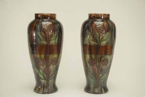 Slip Vases from the Early 20th Century Stamped Belgium 158, 1890s, Set of 2-NEN-2031490