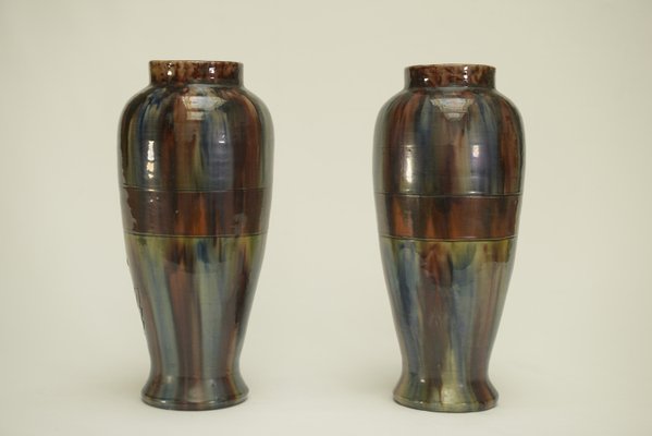 Slip Vases from the Early 20th Century Stamped Belgium 158, 1890s, Set of 2-NEN-2031490