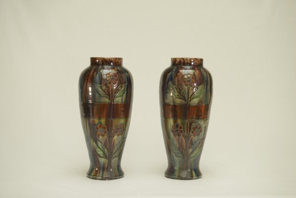 Slip Vases from the Early 20th Century Stamped Belgium 158, 1890s, Set of 2-NEN-2031490