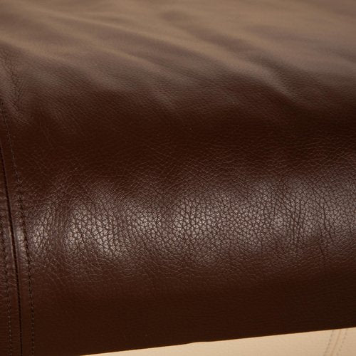 Slow Rider Leather Two Seater Brown Beige Sofa from Bretz