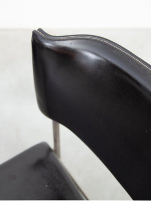 SM08 Dining Chairs in Black Leather attributed to Cees Braakman for Pastoe, 1960s, Set of 6-KL-1812105