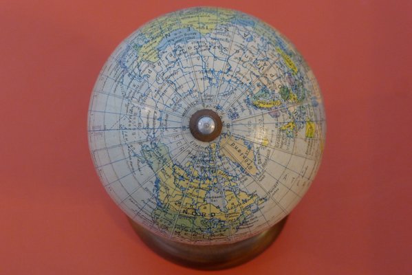 Small 11 cm Globe on Wood Stand from Paul Räth & Hermann Haack, 1940s-VRE-713602