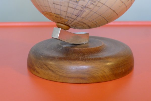 Small 11 cm Globe on Wood Stand from Paul Räth & Hermann Haack, 1940s-VRE-713602