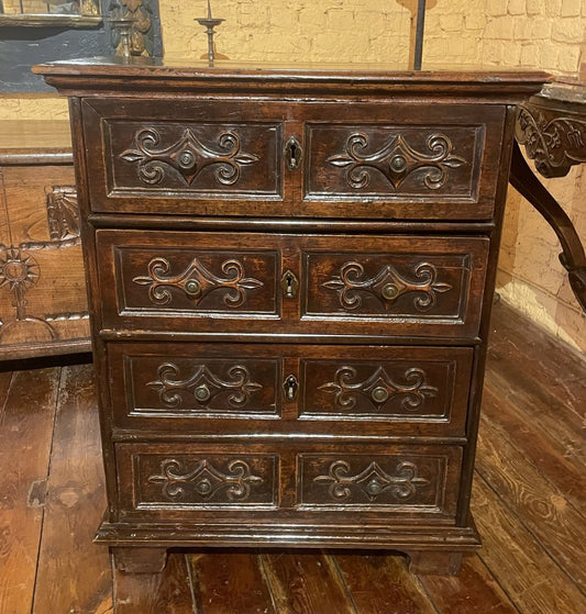 Small 17th Century Italian Walnut Chest of Drawers