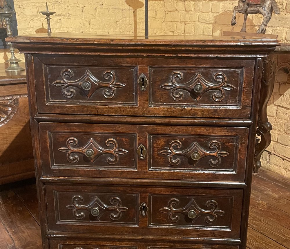 Small 17th Century Italian Walnut Chest of Drawers